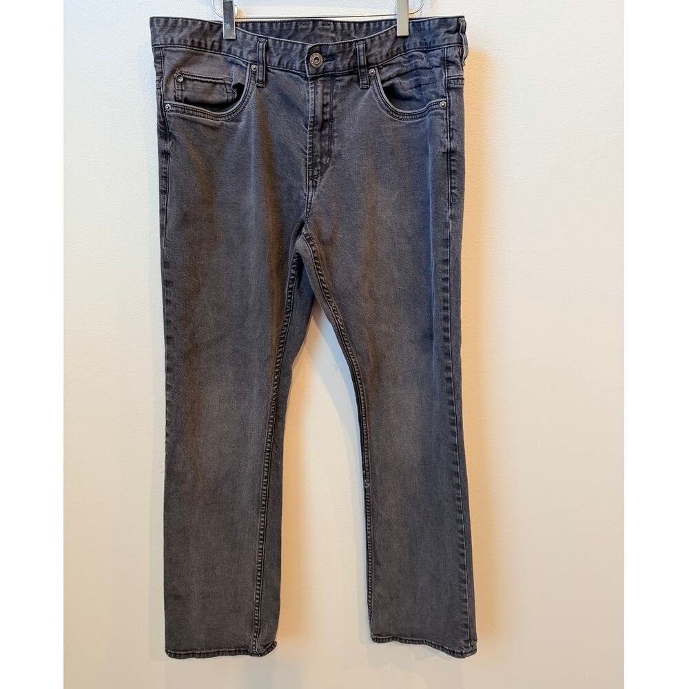Buffalo David Bitton Six-X Slim Straight Stretch Jeans Faded Gray 36x32 Flaw